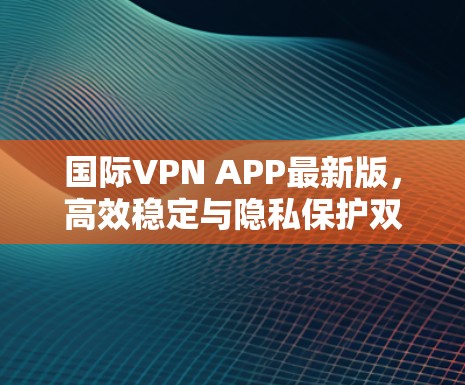 国际VPN APP最新版,高效稳定与隐私保护双保障 国际VPN APP最新版,高效稳定与隐私保护双保障